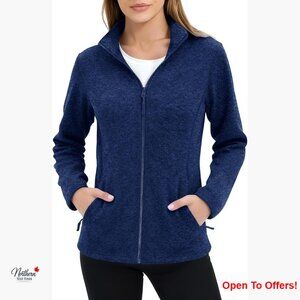Women's Fleece Jacket Full Zip Lightweight Polar Soft Coats with Pockets